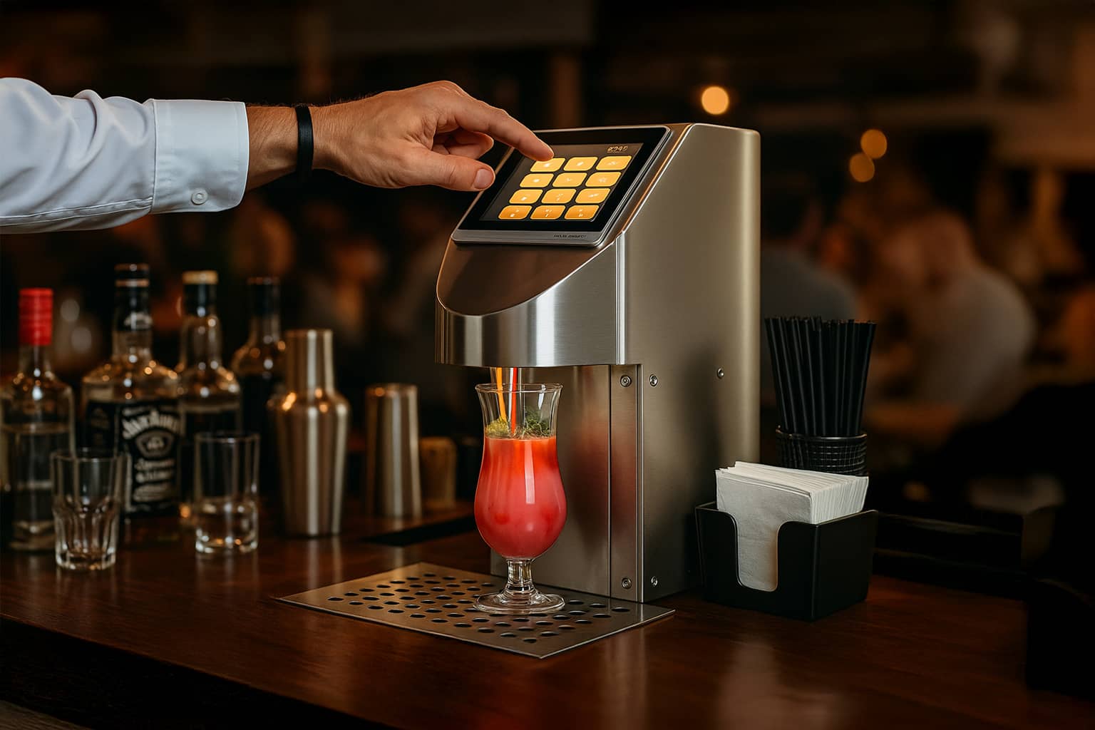 Vollautomatische Cocktailmaschine von The Cocktailmaker, ideal für Gastronomie, zum Cocktailmixen und für perfekte Getränke in Minuten.