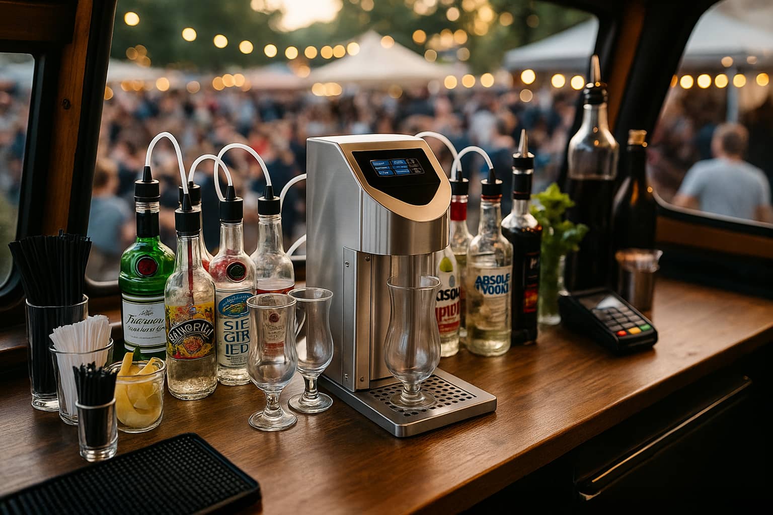 Vollautomatische Cocktailmaschine von The Cocktailmaker für Gastro, ideal zum Cocktailmixen und Mieten oder Kaufen.