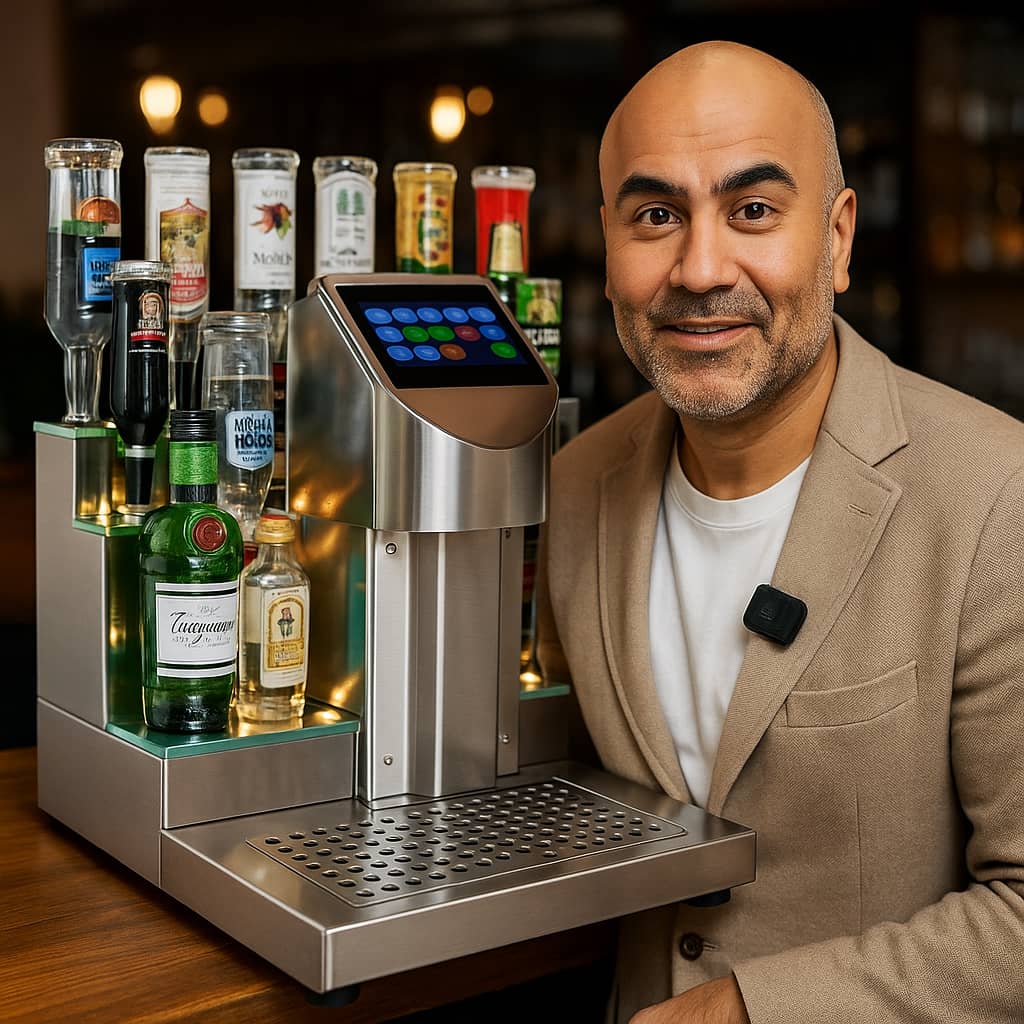 Vollautomatische Cocktailmaschine von The Cocktailmaker für Gastro-Betriebe: Cocktails schnell und einfach mixen, jetzt mieten oder kaufen.
