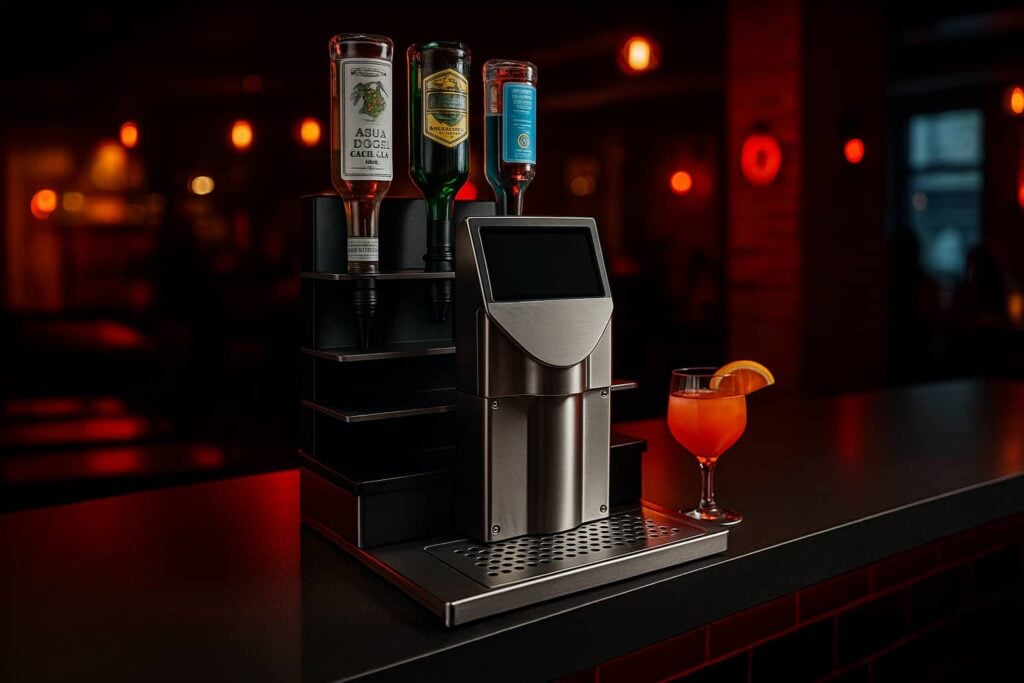 Automatische Cocktailmaschine von The Cocktailmaker für Gastronomie. Perfekt zum Cocktailmixen und -mieten, ideal für Events.