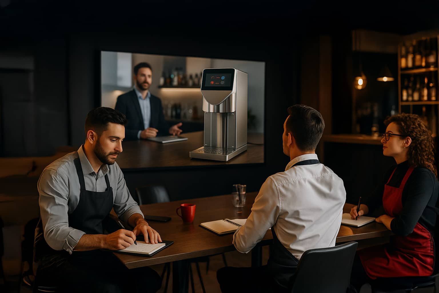 Professionelles Training mit der Cocktailmaschine von The Cocktailmaker: vollautomatische Cocktailmaschinen für Gastronomie und Events.